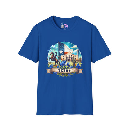 Texas Cowboy, Alamo, & Bluebonnets Adult T-shirt