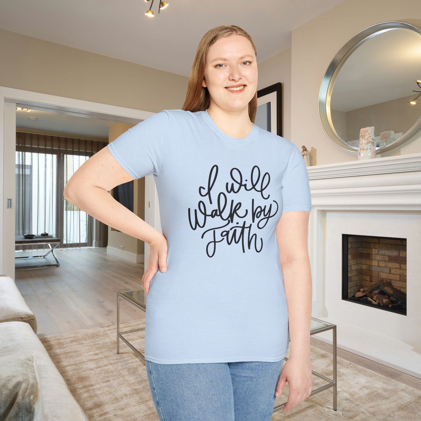 I Will Walk by Faith Adult T-shirt