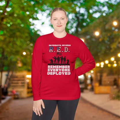 RED Fridays Remember Everyone Deployed Adult Long Sleeve Tee