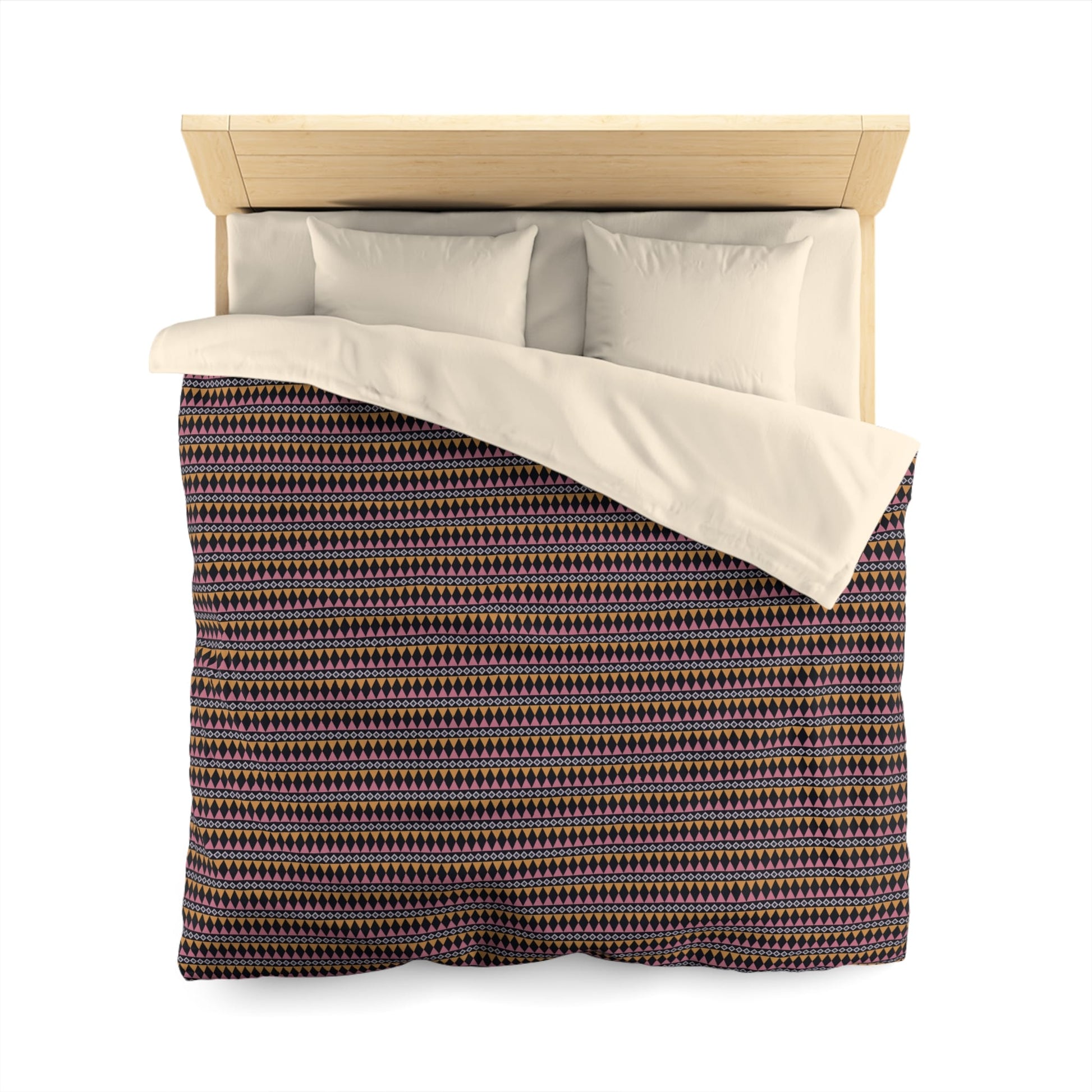 Midnight Clay Cairn Stripes Microfiber Duvet Cover