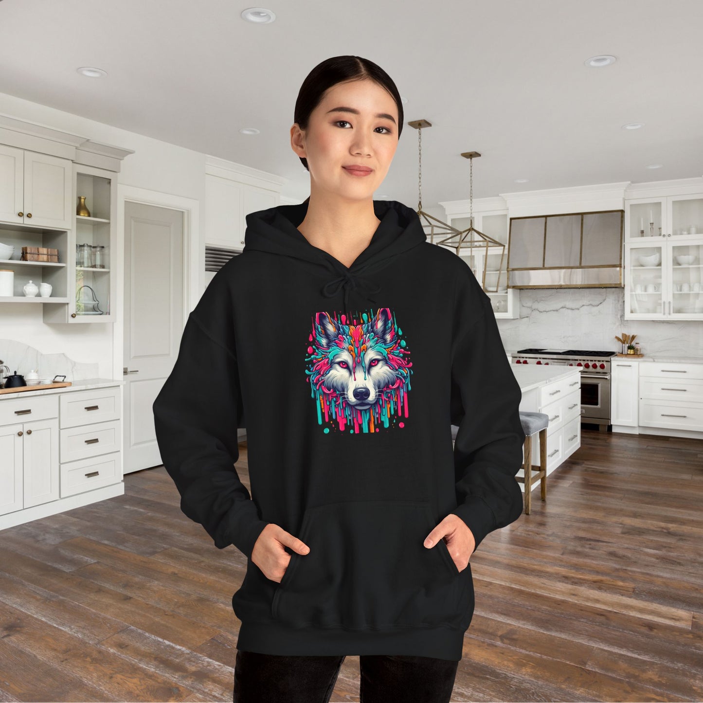 Colorful Wolf Heavy Blend™ Hooded Sweatshirt