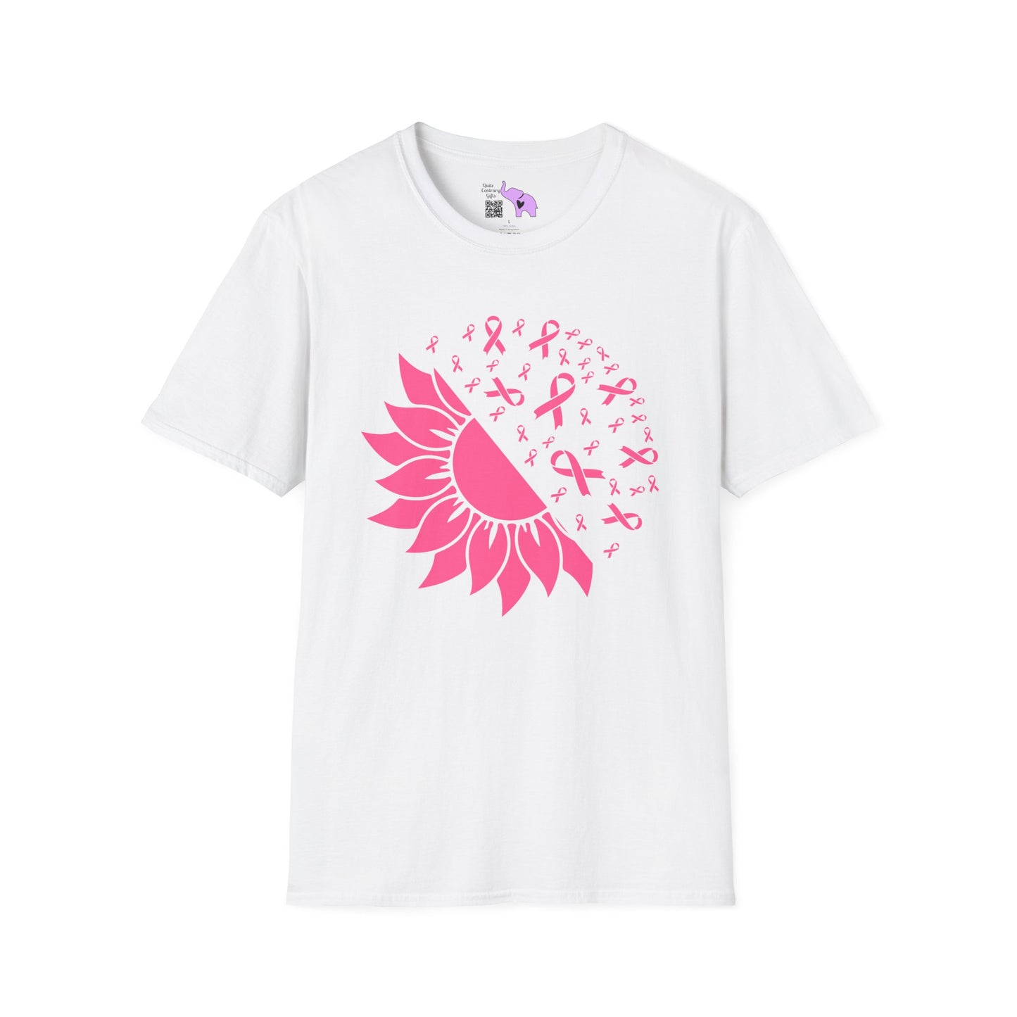 Sunflower & Butterflies Breast Cancer Awareness Adult T-shirt