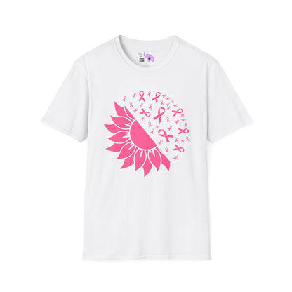 Sunflower & Butterflies Breast Cancer Awareness Adult T-shirt