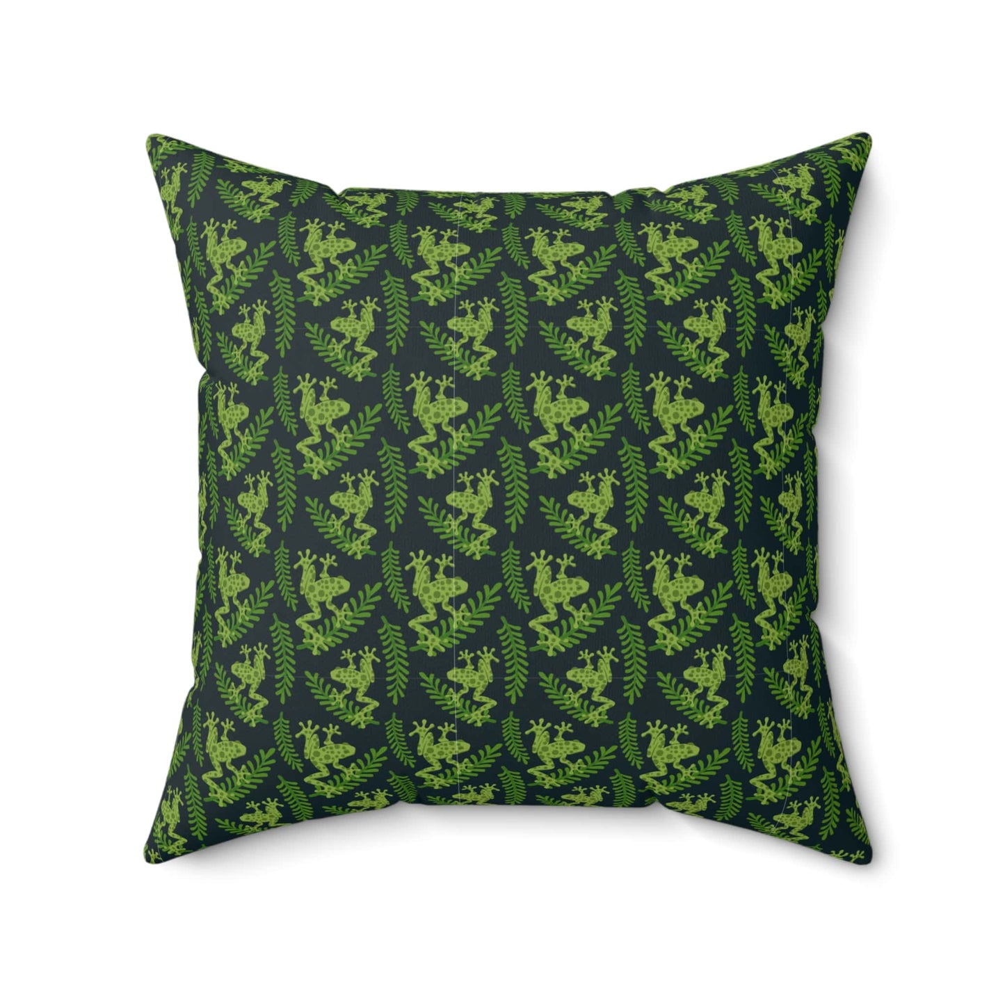 Emerald Canopy Frogs Throw Pillow
