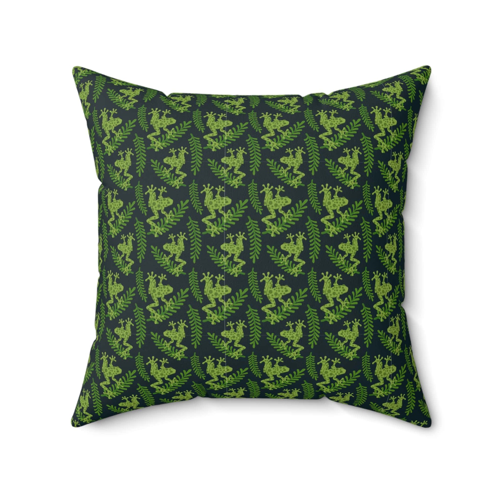 Emerald Canopy Frogs Throw Pillow