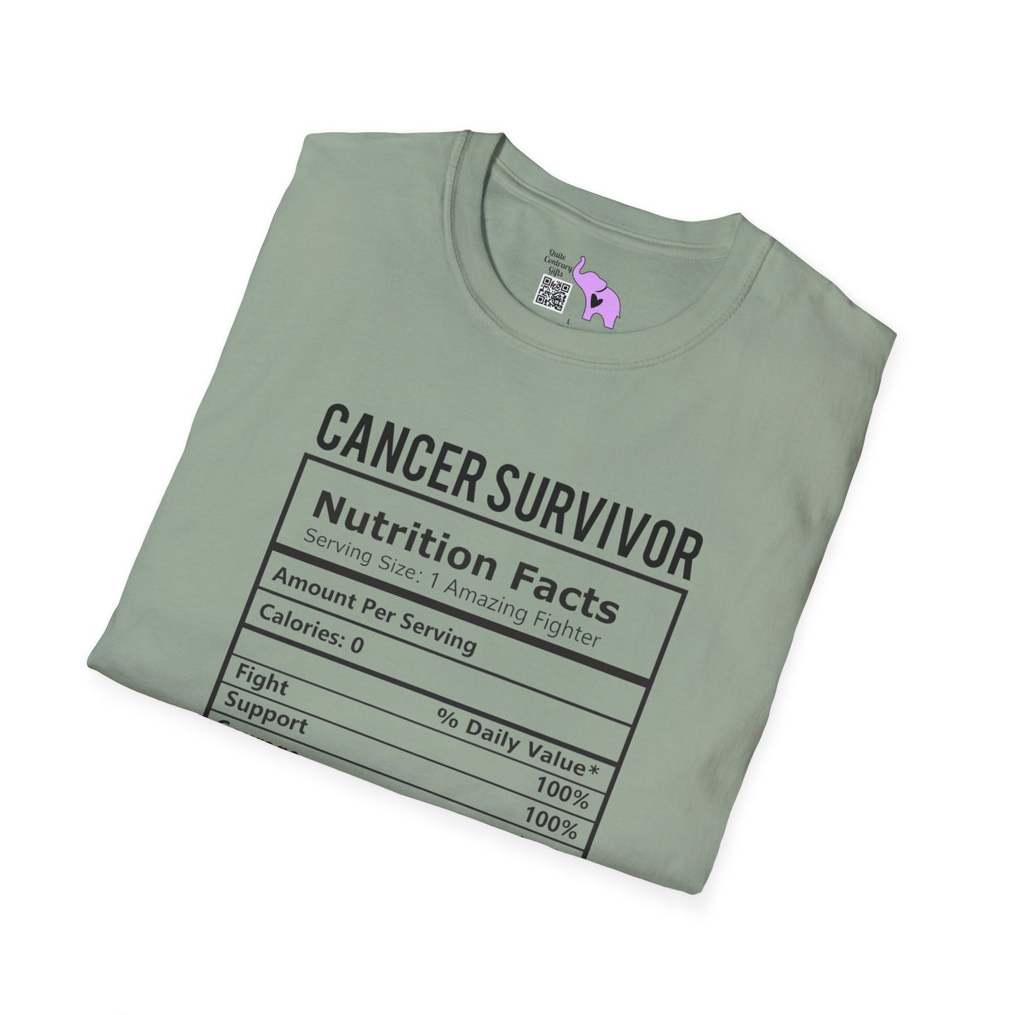 Cancer Survivor Nutrition Facts Adult T-shirt