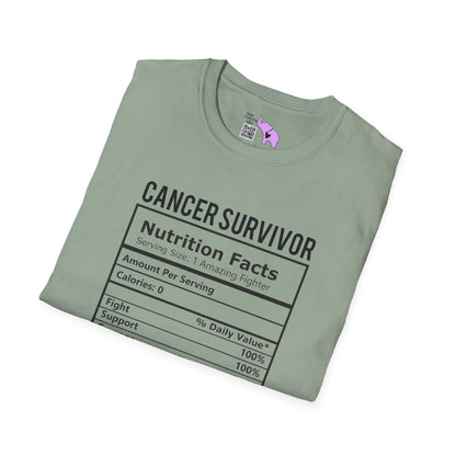 Cancer Survivor Nutrition Facts Adult T-shirt