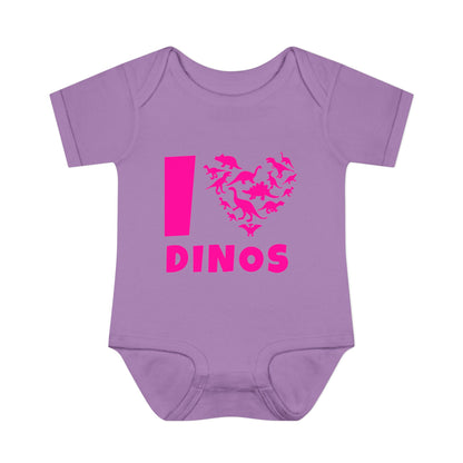 I Love Dinos (Dino Heart) Infant Baby Rib Bodysuit