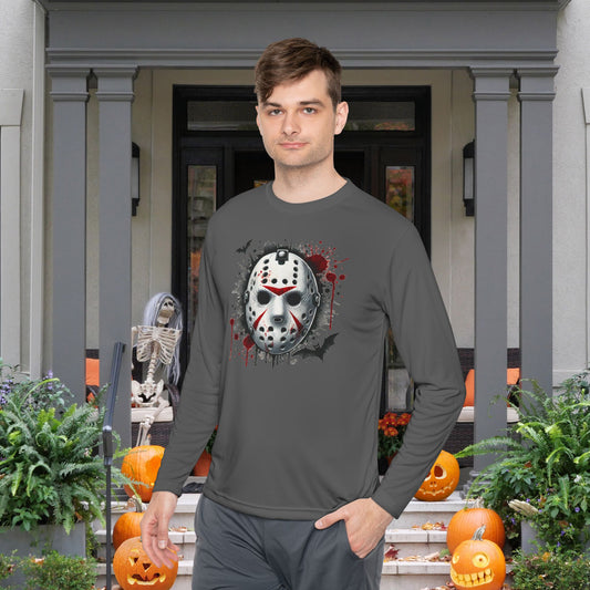 Creepy Killer Mask Adult Long Sleeve Tee