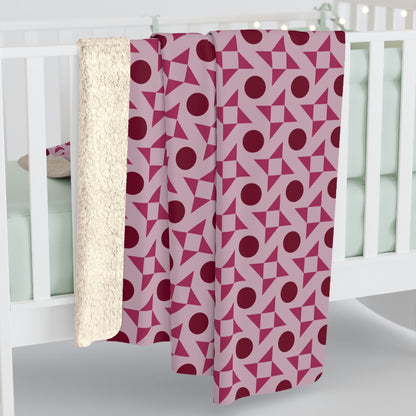 Crimson Pinwheels Fleece Blanket