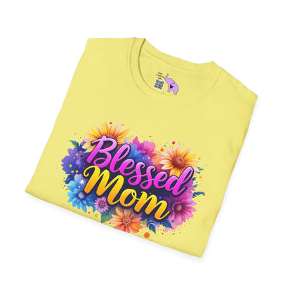 Blessed Mom (Vibrant Floral) Adult T-shirt