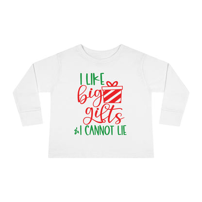 I Like Big Gifts & I Cannot Lie Toddler Long Sleeve Tee