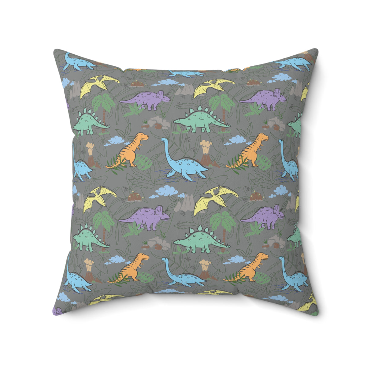 Prehistoric Playtime Throw Pillow