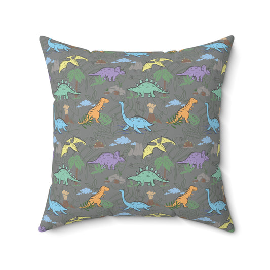 Prehistoric Playtime Throw Pillow
