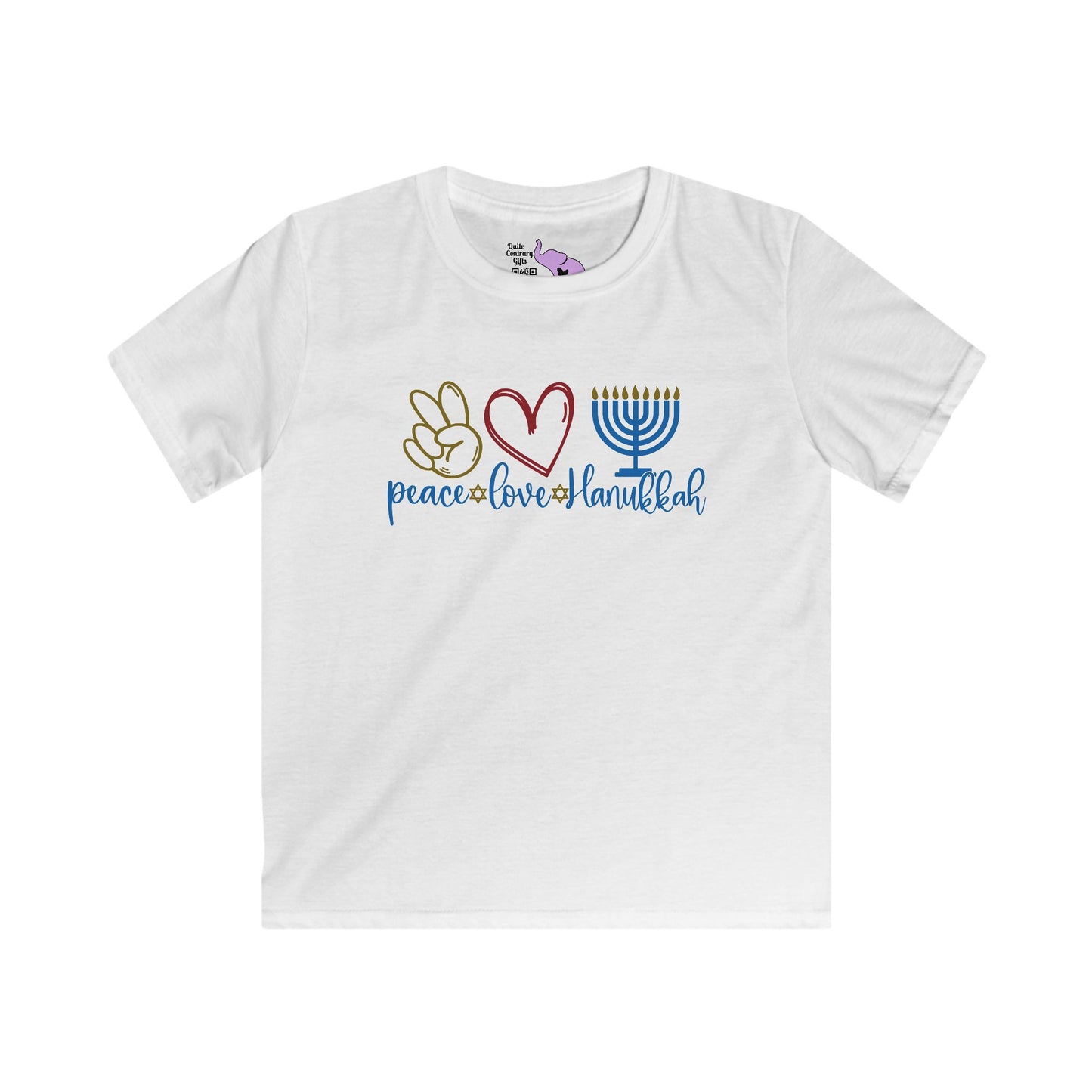 Peace Love Hanukkah Youth Softstyle Tee
