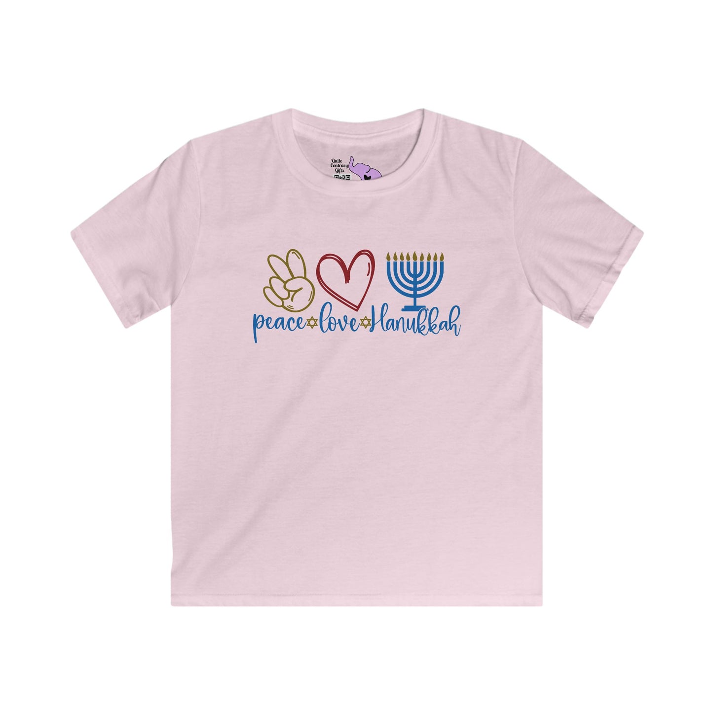 Peace Love Hanukkah Youth Softstyle Tee