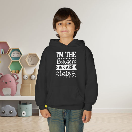 I'm The Reason We Are Late Youth Heavy Blend Hoodie