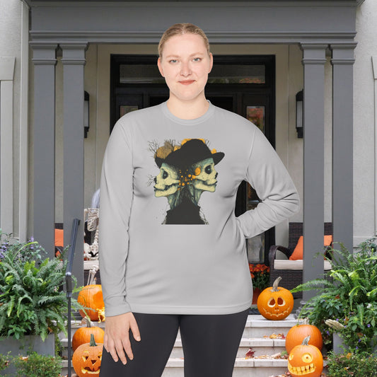 Creepy Skull Witches Adult Long Sleeve Tee