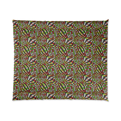 Warped Yellow/Green Checkered Comforter