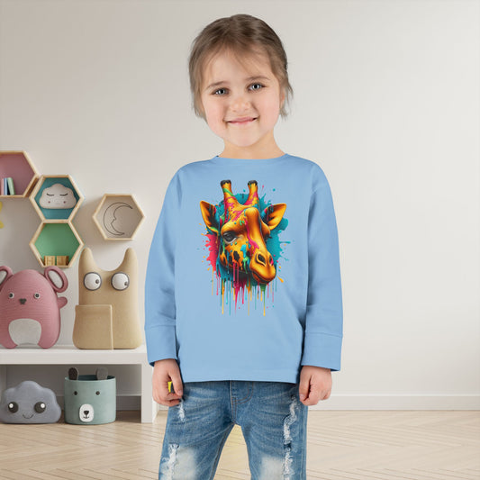 Colorful Giraffe Toddler Long Sleeve Tee