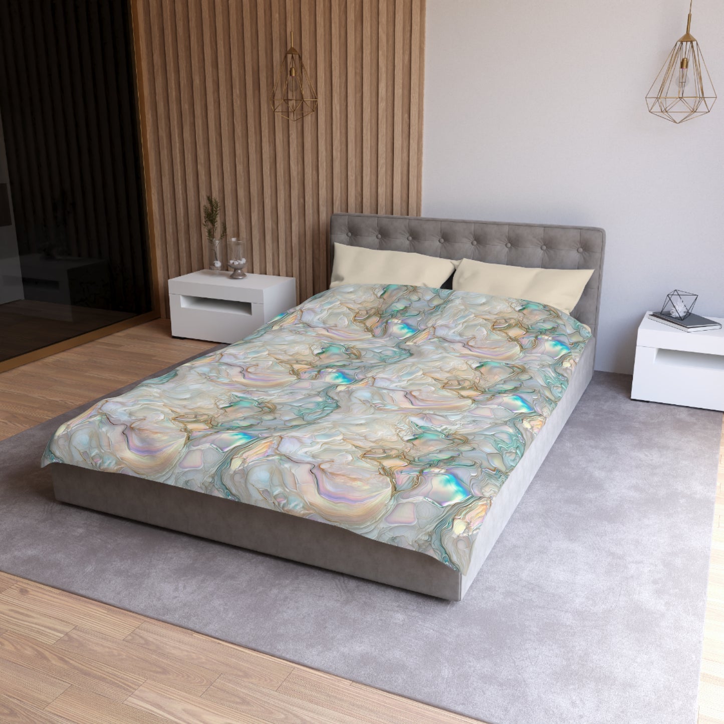 Green Opalescent Dreams Microfiber Duvet Cover