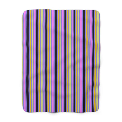 Midnight Pop Stripes Fleece Blanket