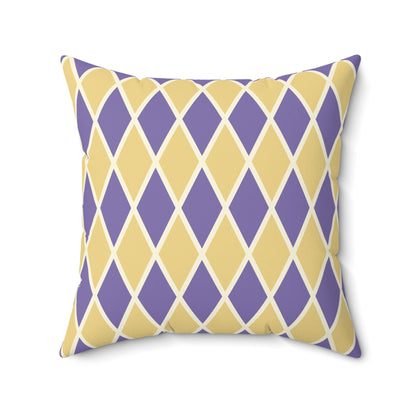 Purple/Yellow Harlequin Throw Pillow