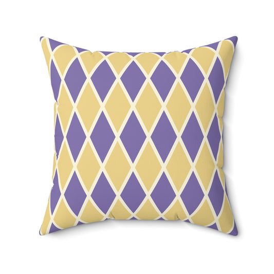 Purple/Yellow Harlequin Throw Pillow