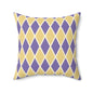 Purple/Yellow Harlequin Throw Pillow