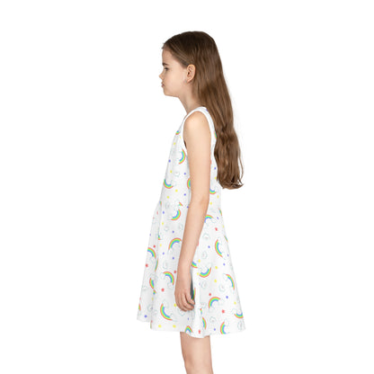 Rainbow Smiles & Stars Girls' Sleeveless Sundress