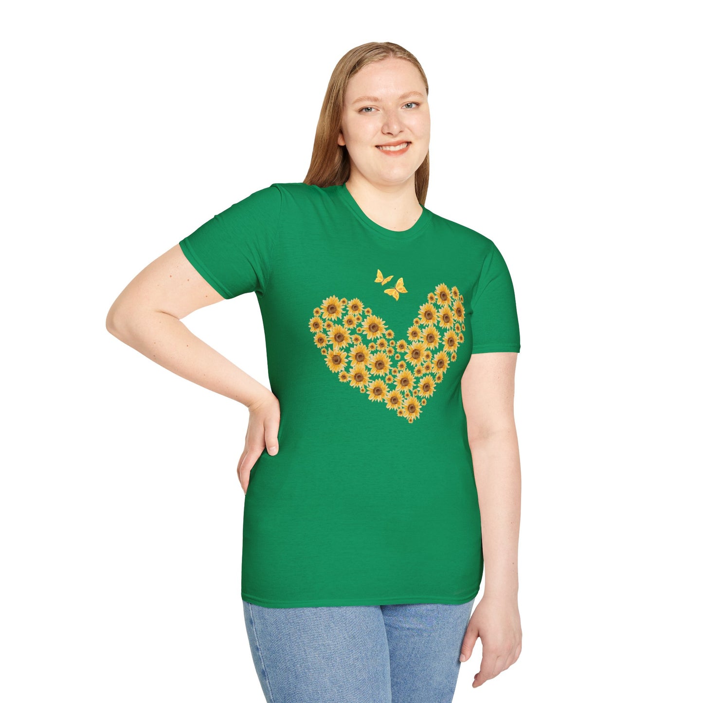 Sunflower Heart & Butterflies T-shirt