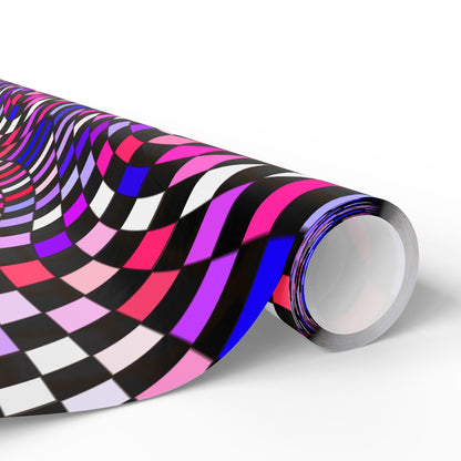 Warped Purple Checkered Wrapping Paper