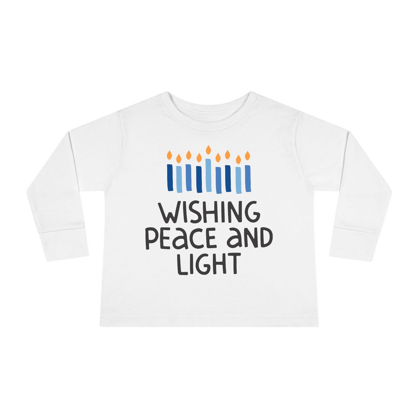 Hanukkah Wishing Peace & Light Toddler Long Sleeve Tee