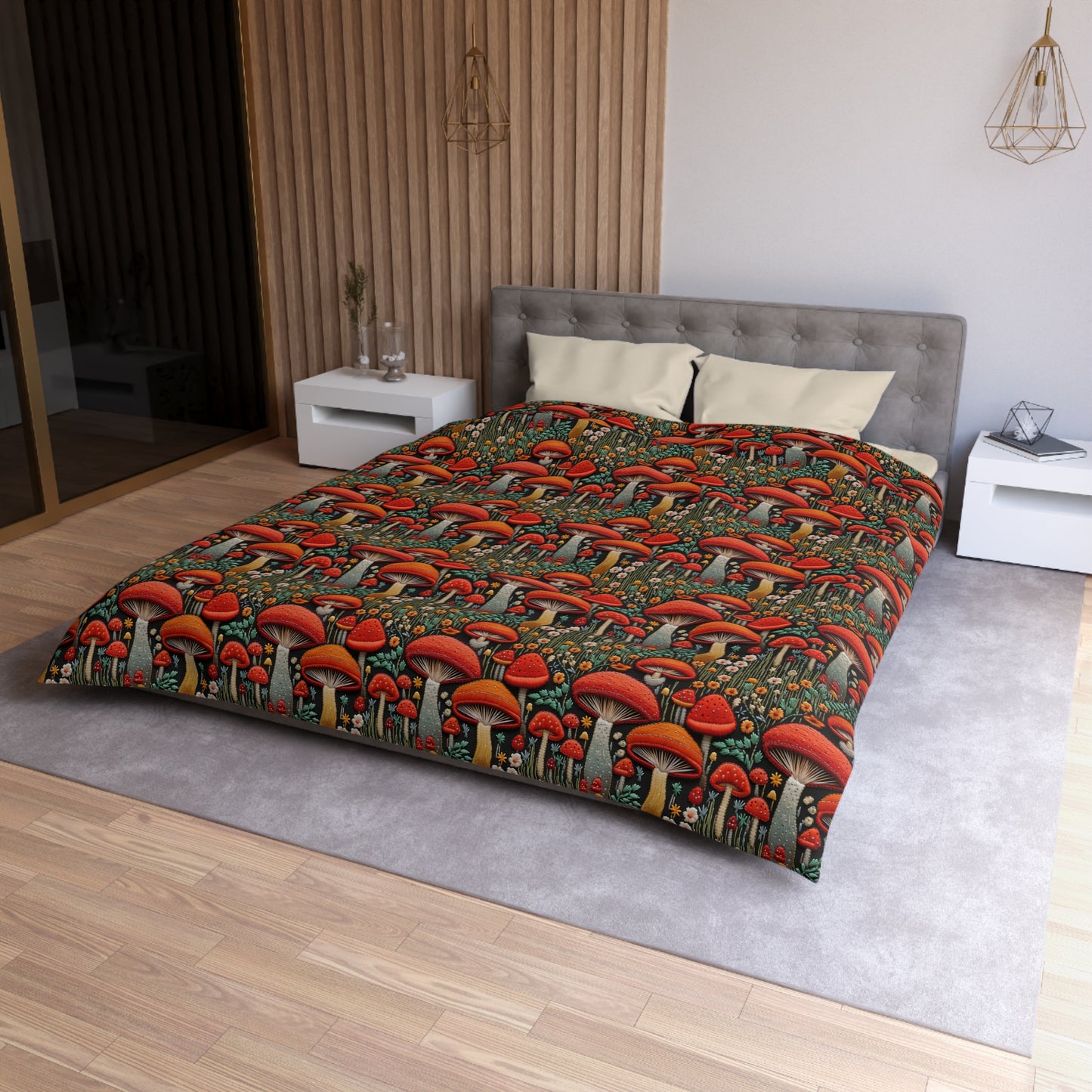 Mushroom Meadow Microfiber Duvet Cover