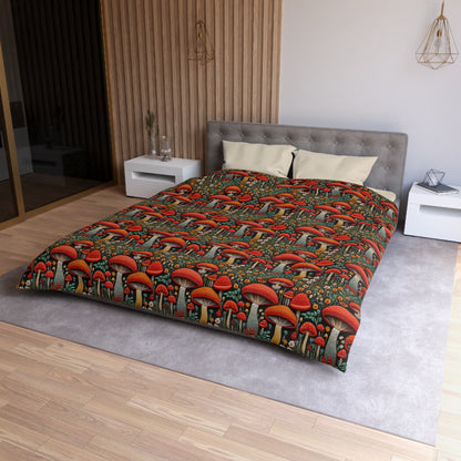 Mushroom Meadow Microfiber Duvet Cover
