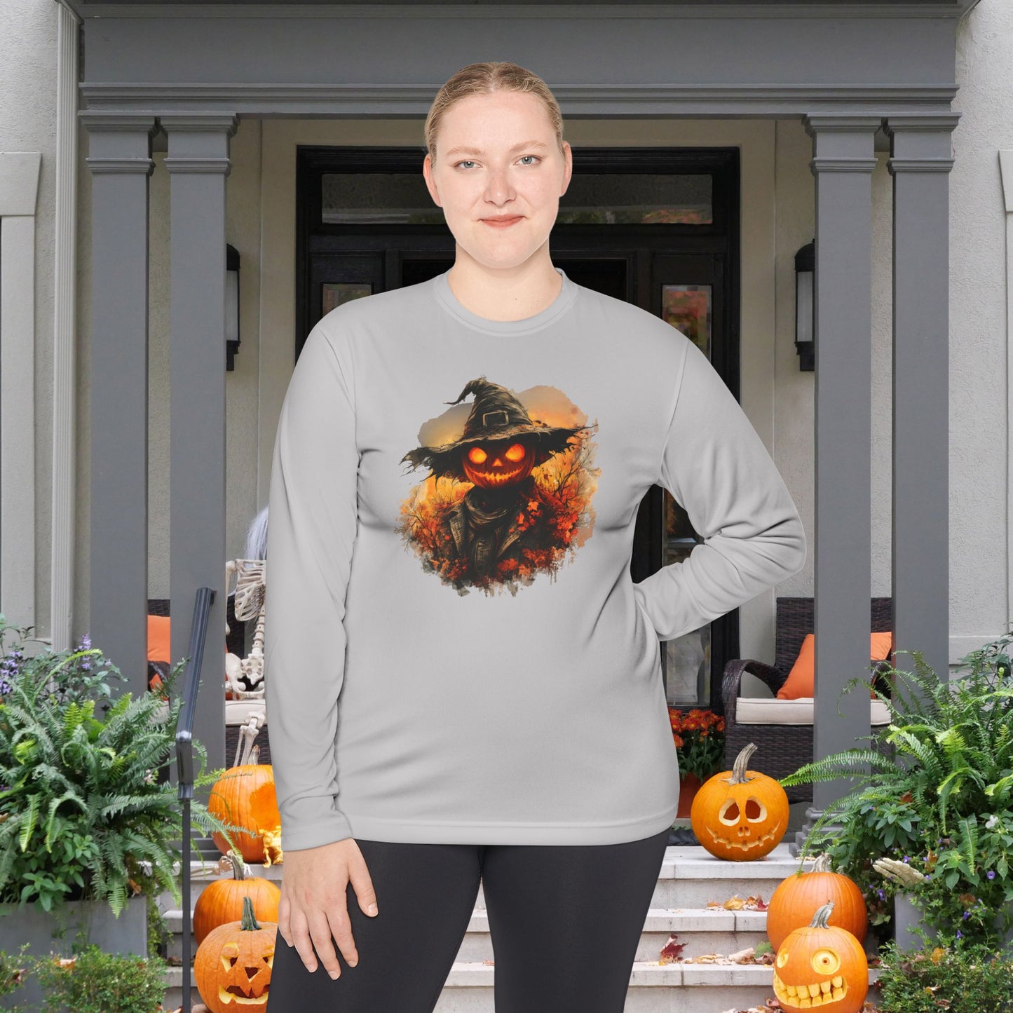 Halloween Scarecrow 4 Adult Long Sleeve Tee