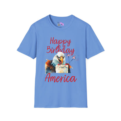 Happy Birthday America (Eagle Eating Cake) Adult T-shirt