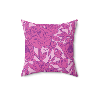 Blush Peony Garden Throw Pillow