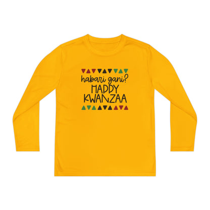 Habari Gani? Happy Kwanzaa Youth Long Sleeve Tee
