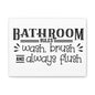Bathroom Rules Wash Brush & Always Flush Canvas Art
