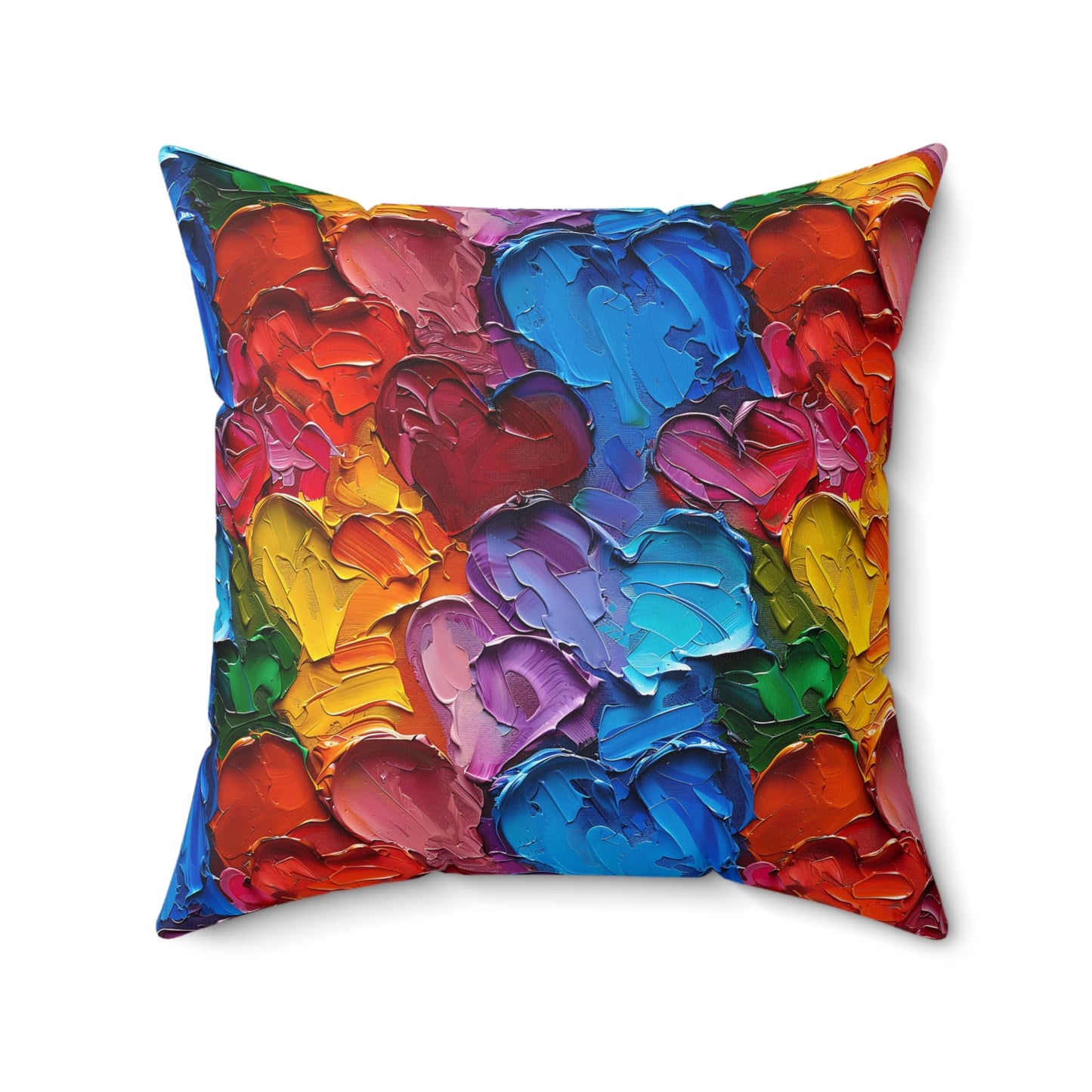 Palette Knife Hearts Throw Pillow