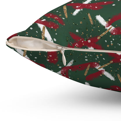 Holiday Brushstrokes Throw Pillow
