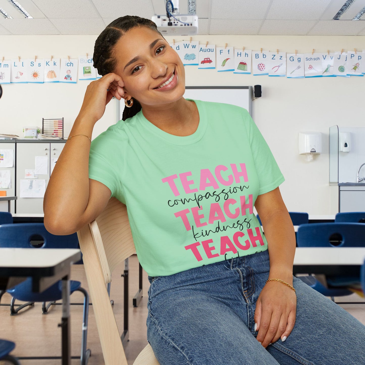 Teach Compassion, Kindness, Confidence Adult T-shirt