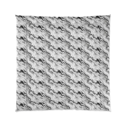 Frost Veil Marble Comforter