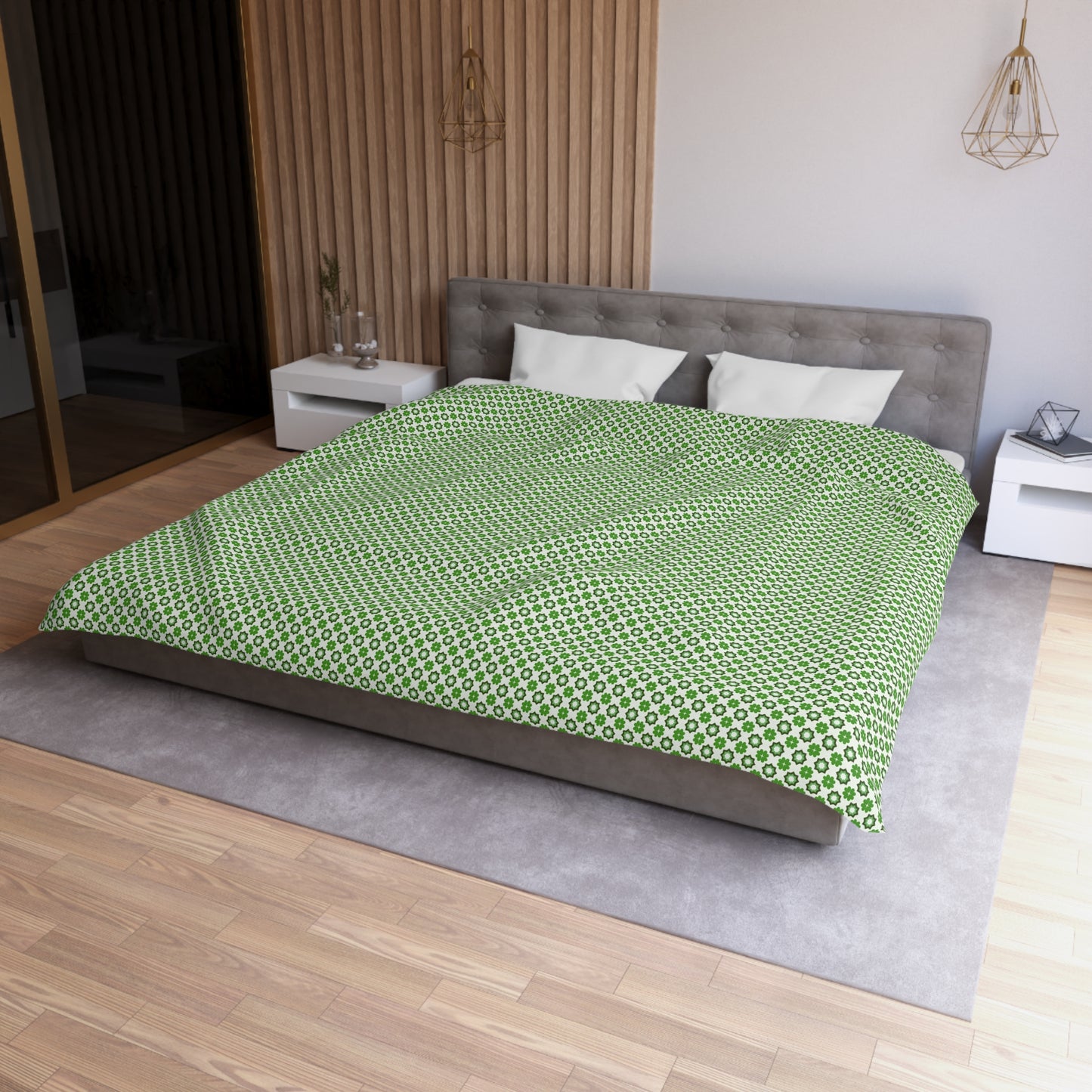 Emerald Star Garden Microfiber Duvet Cover