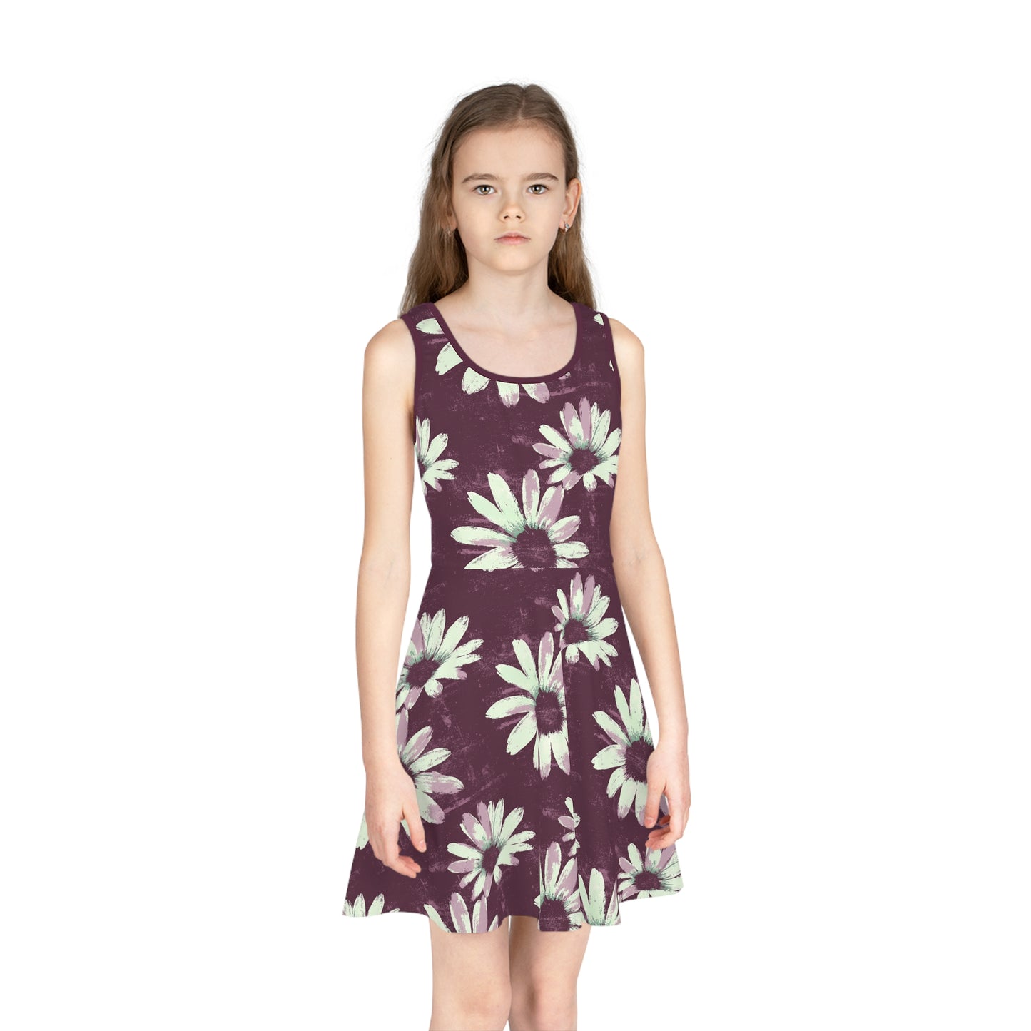 Purple Tide Petals Girls' Sleeveless Sundress