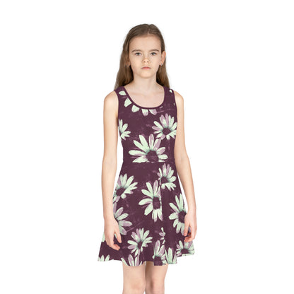 Purple Tide Petals Girls' Sleeveless Sundress