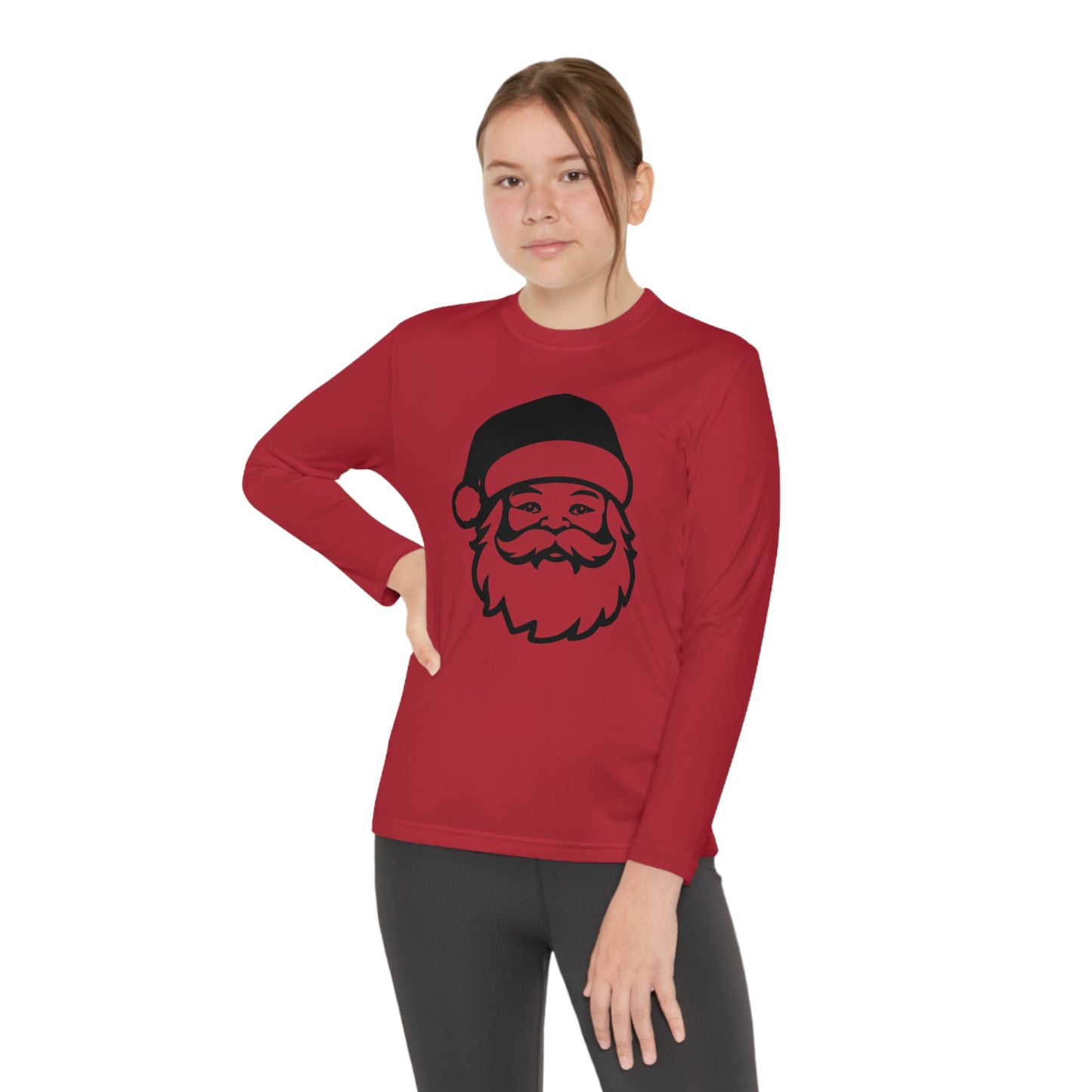 Santa Face Youth Long Sleeve Tee