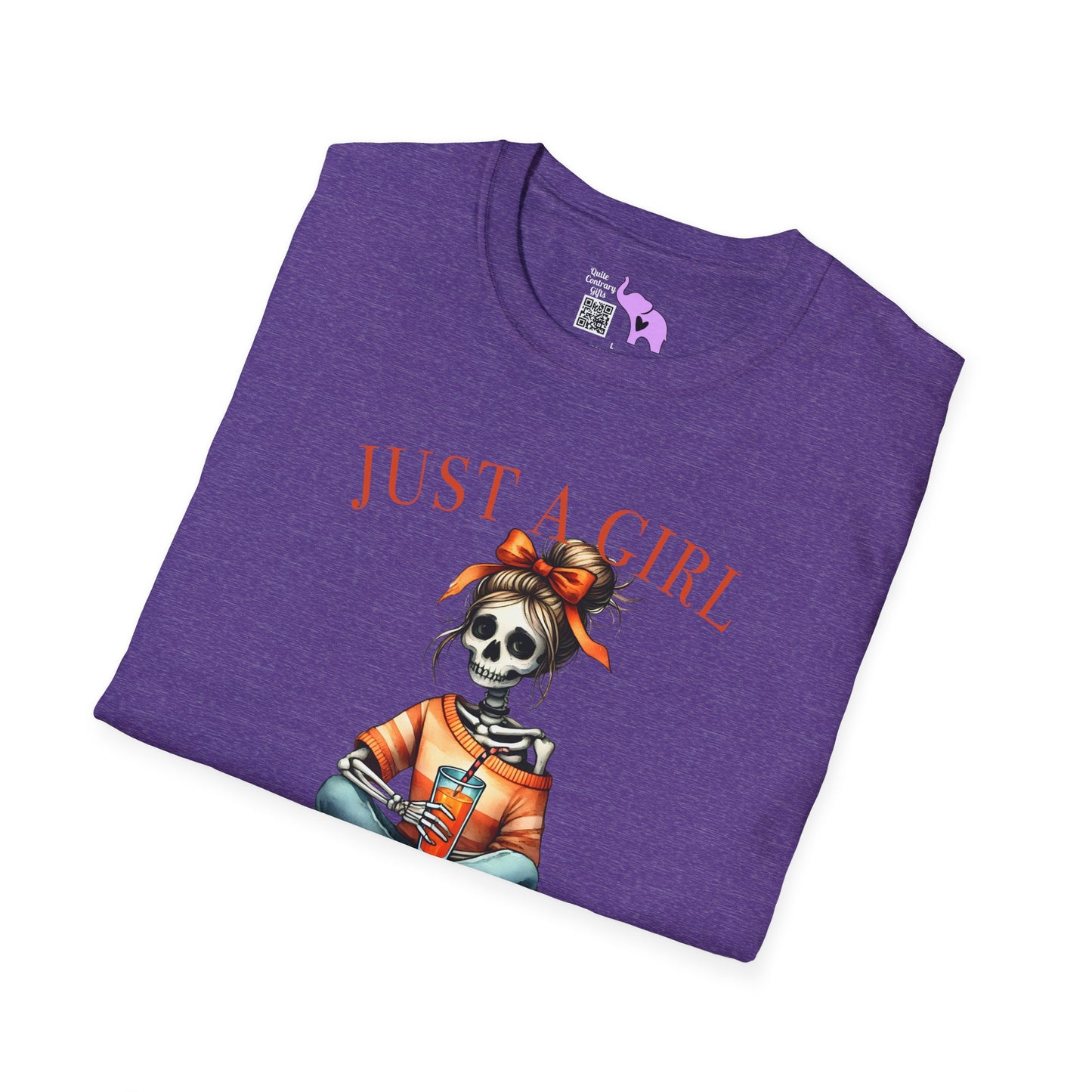 Just A Girl Who Loves Pumpkin Spice Skeleton Adult T-shirt