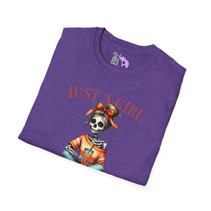 Just A Girl Who Loves Pumpkin Spice Skeleton Adult T-shirt